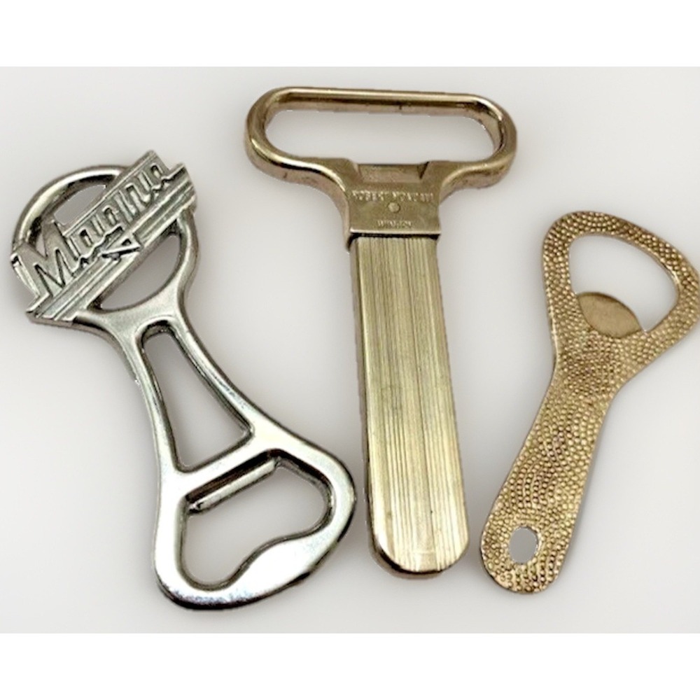 Vintage Barware Bottle Opener Magna Mondovi LOT Wine Bar Cart MCM Retro Silver